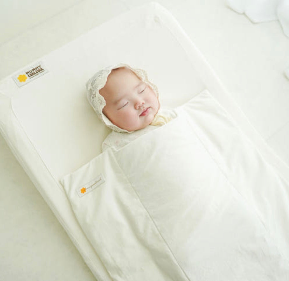 MummyCoolCool All-in-One Baby Blanket – Ivory Mesh, Anti-Startle, Perfect Newborn Gift