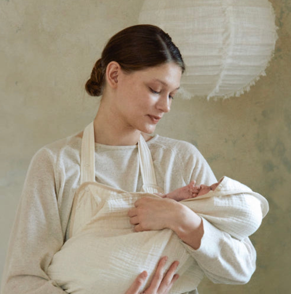 malang honey - Apron-style baby bath towel & newborn bio gauze