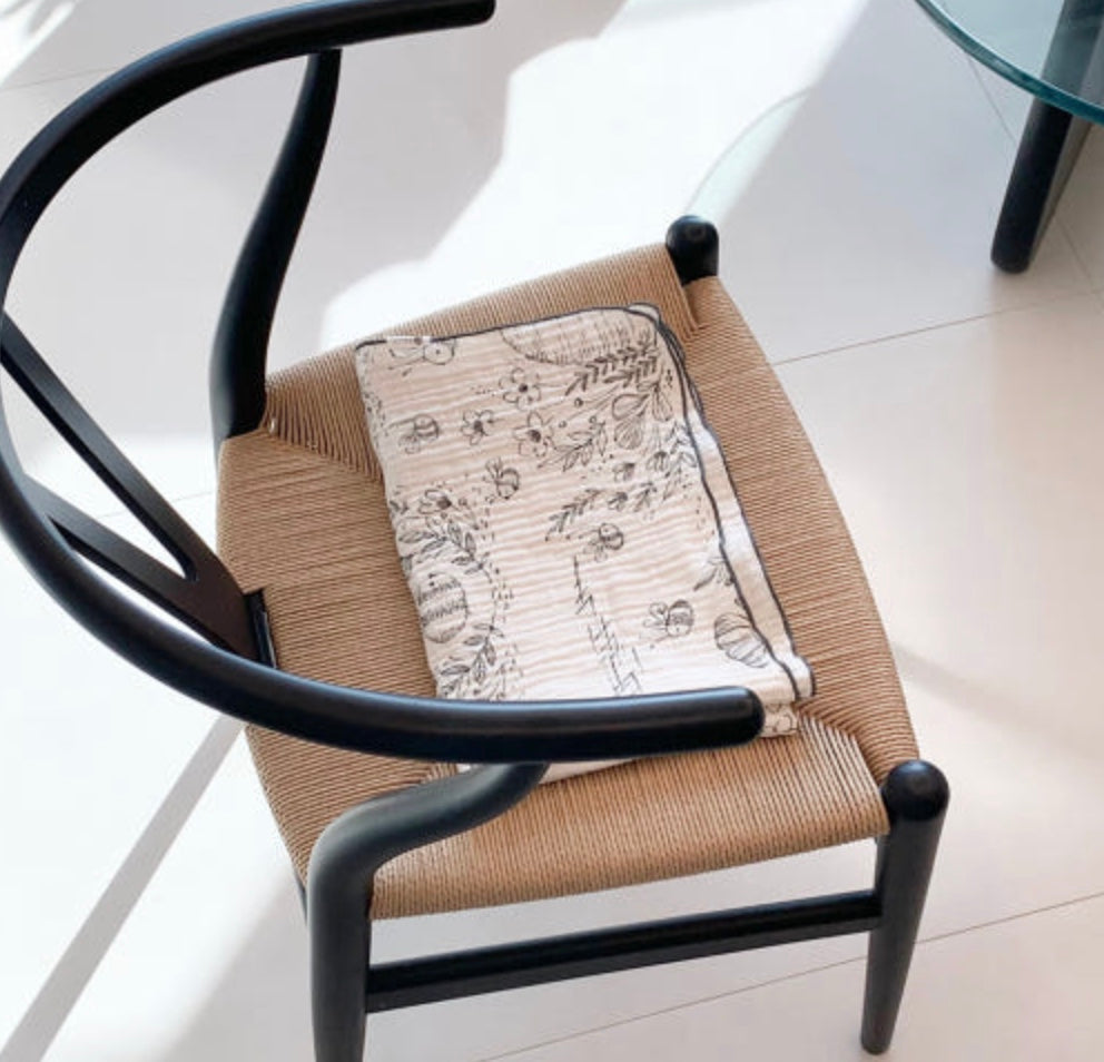 Bee Blue M Stroller Blanket – 70×90cm Lightweight Summer Blanket / Nap Blanket for Newborns