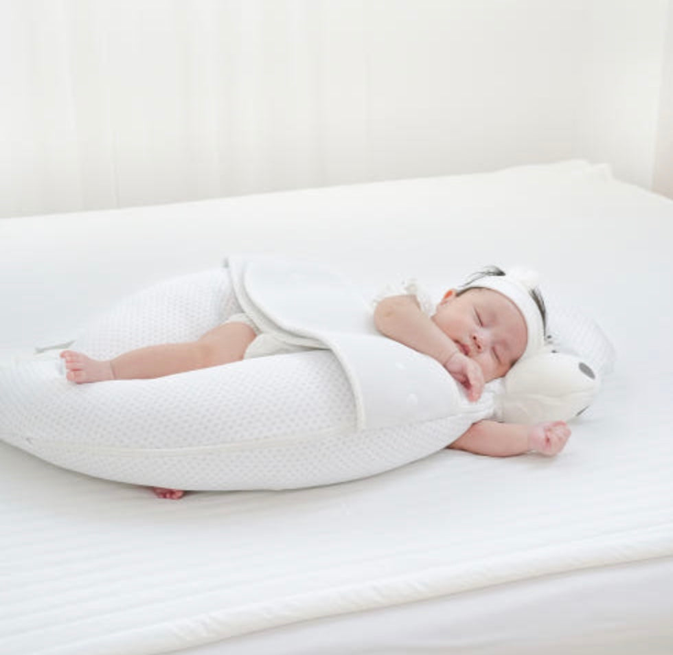 Side-Sleeping Baby Body Pillow with Duralon Cooling Cover – for Newborns
