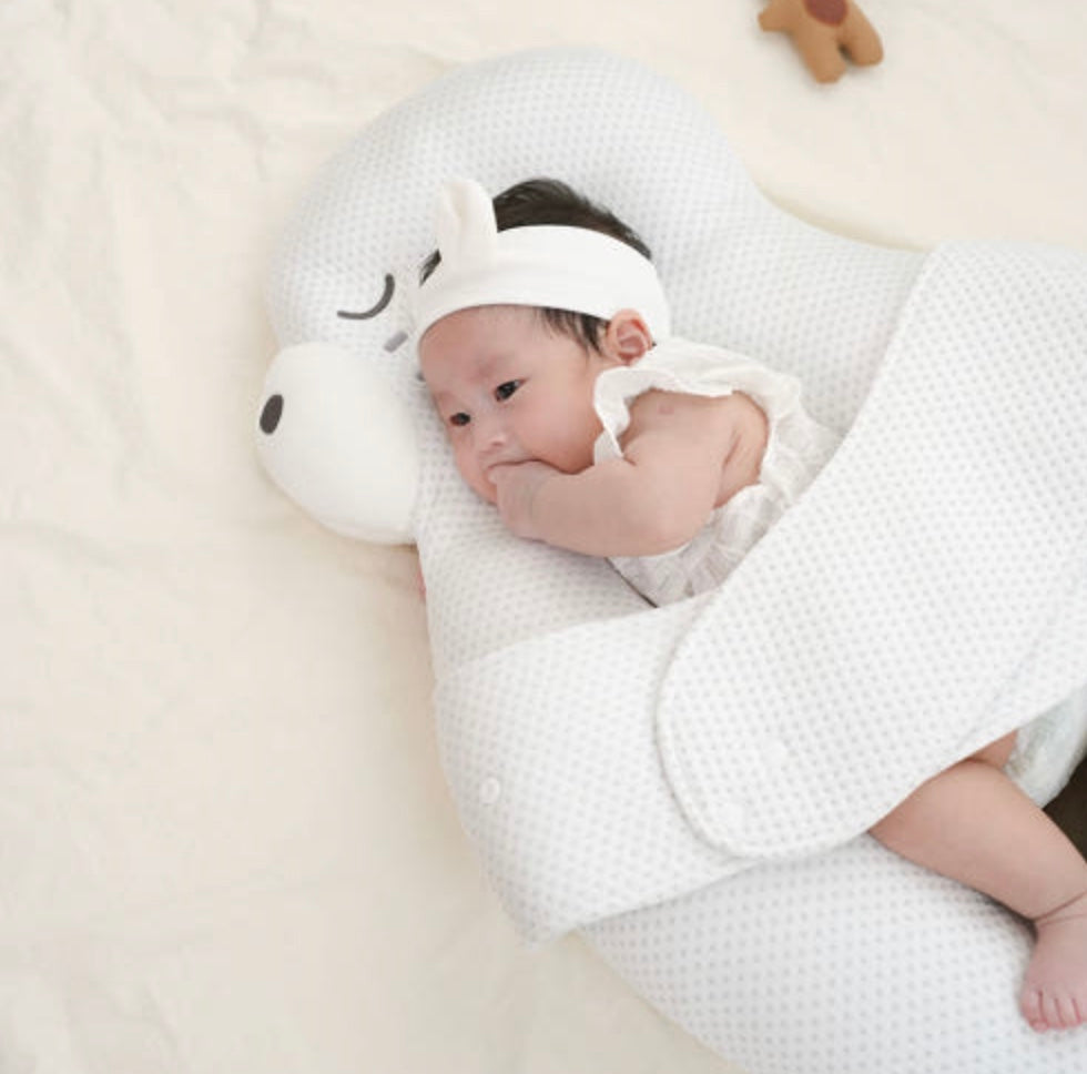 Side-Sleeping Baby Body Pillow with Duralon Cooling Cover – for Newborns