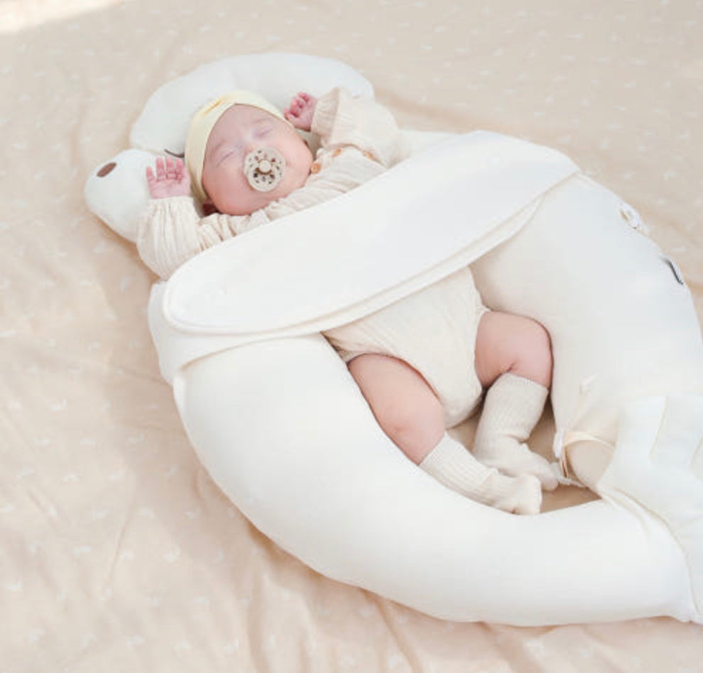 Side-Sleeping Baby Body Pillow with Duralon Cooling Cover – for Newborns
