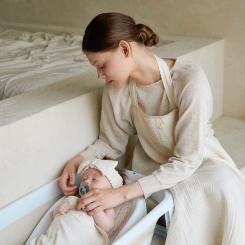 malang honey - Apron-style baby bath towel & newborn bio gauze